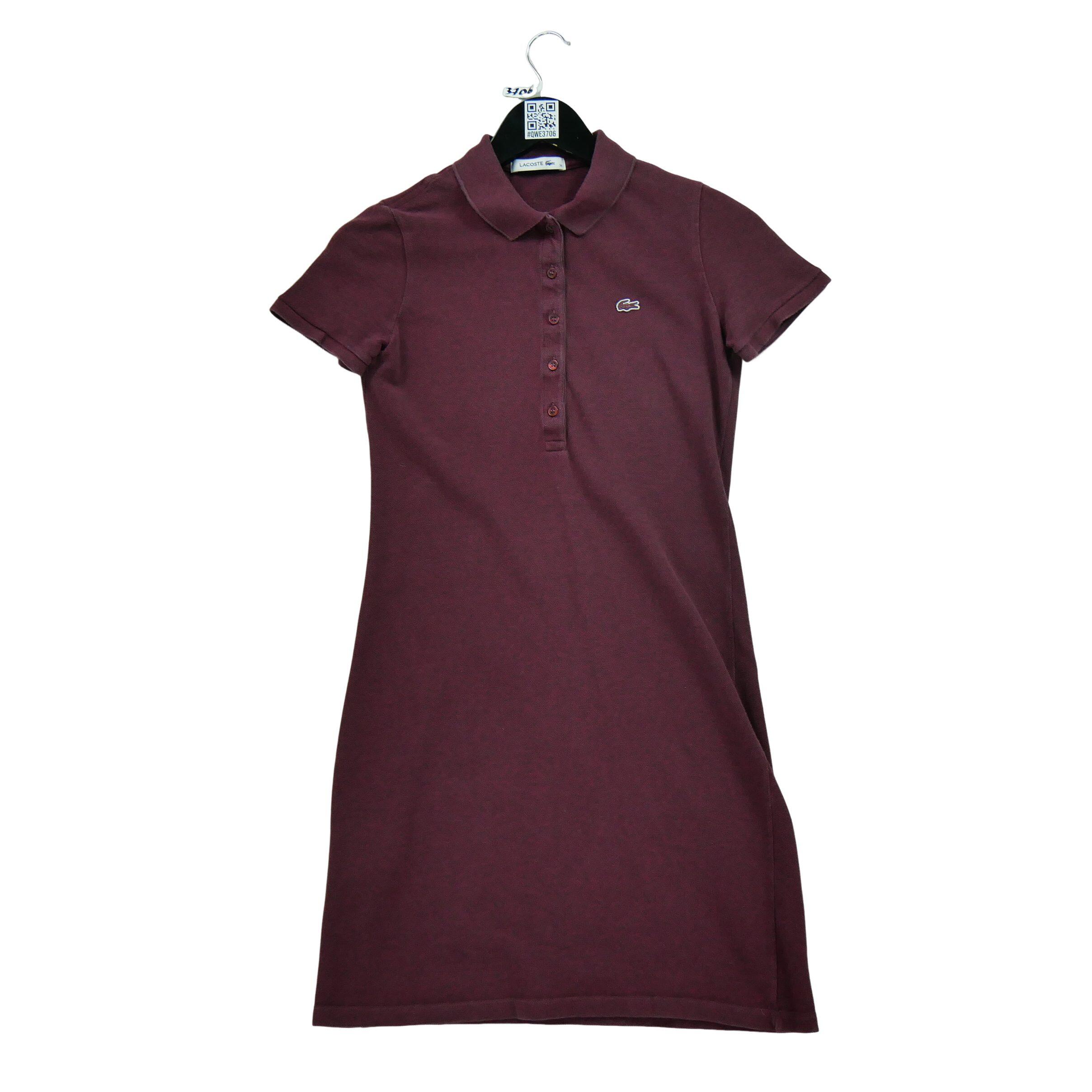 LACOSTE Segunda Vida - Vestido Borgonha para Mulheres - Como novo