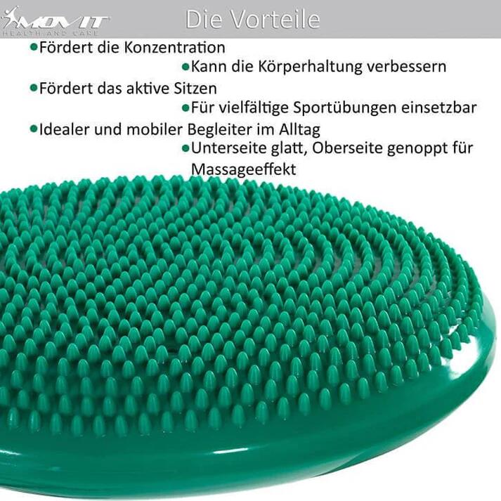 Perna de echIlibru si masaj, MOVIT®, 33 cm, albastru petrol