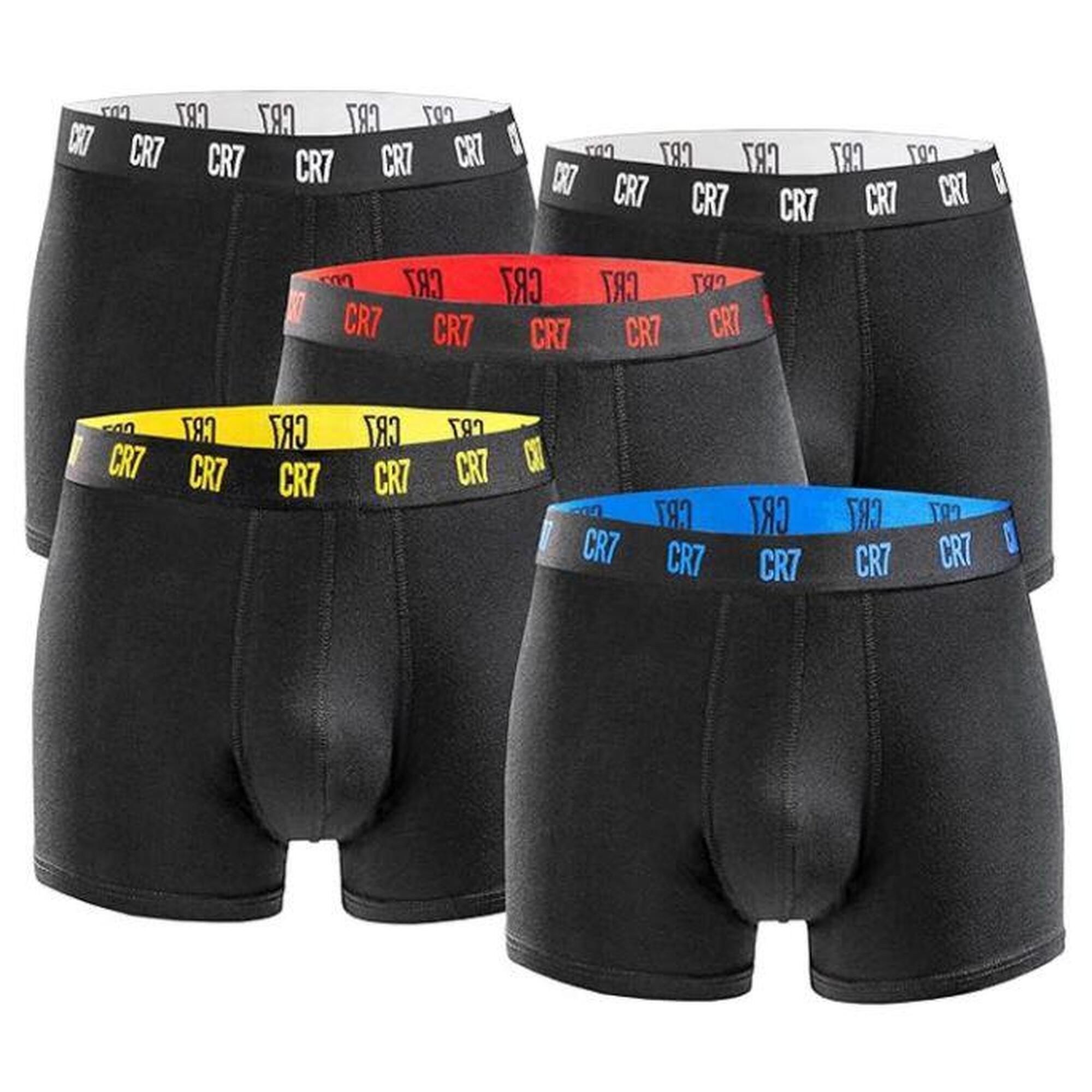 CR7 Bokserki męskie 5-pack, czarny pas, rozmiar M