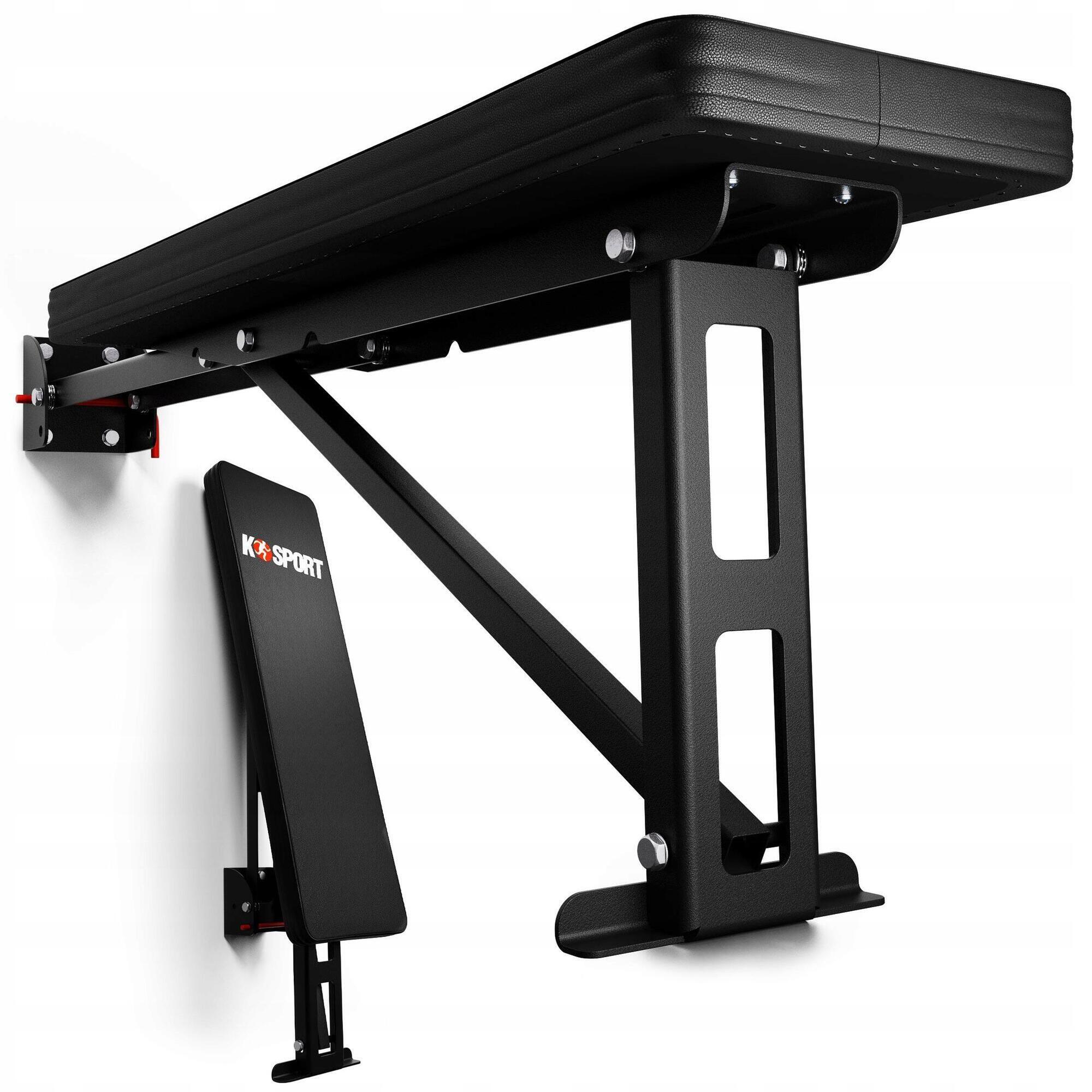 K-sport - Banc De Musculation Pliable Pour Montage Mural - Banc De Musculation - Noir|rouge - Taille Unique - Decathlon