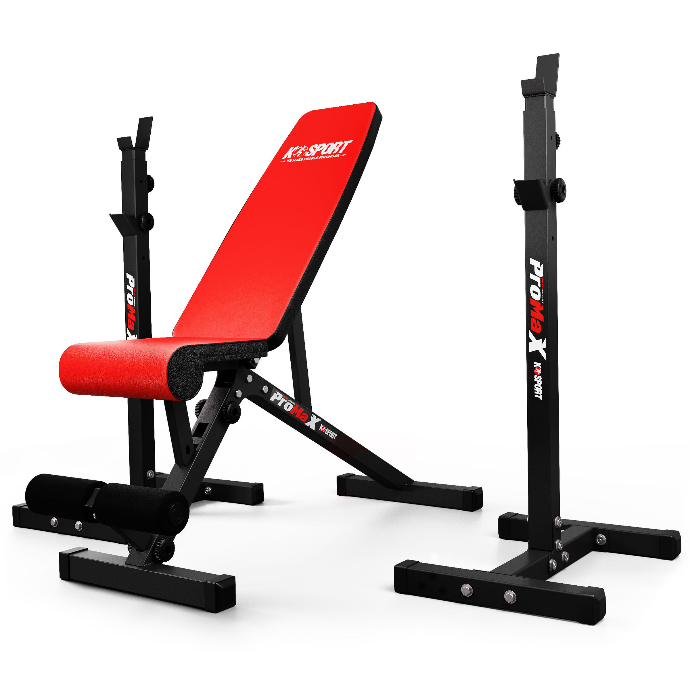 Banco de pesas con estante para barra ajustable hasta 180 kg 2/7