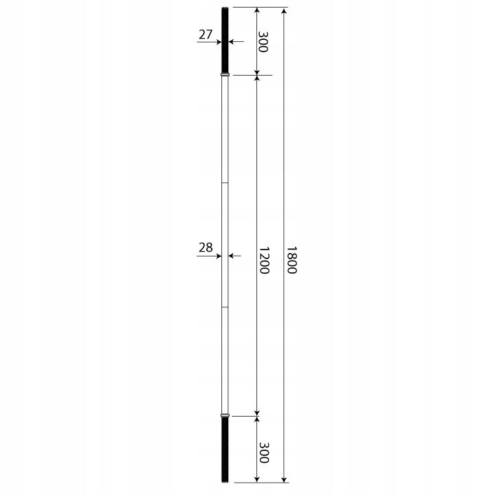 Barra reforçada de musculação 180cm k-sport 2/4
