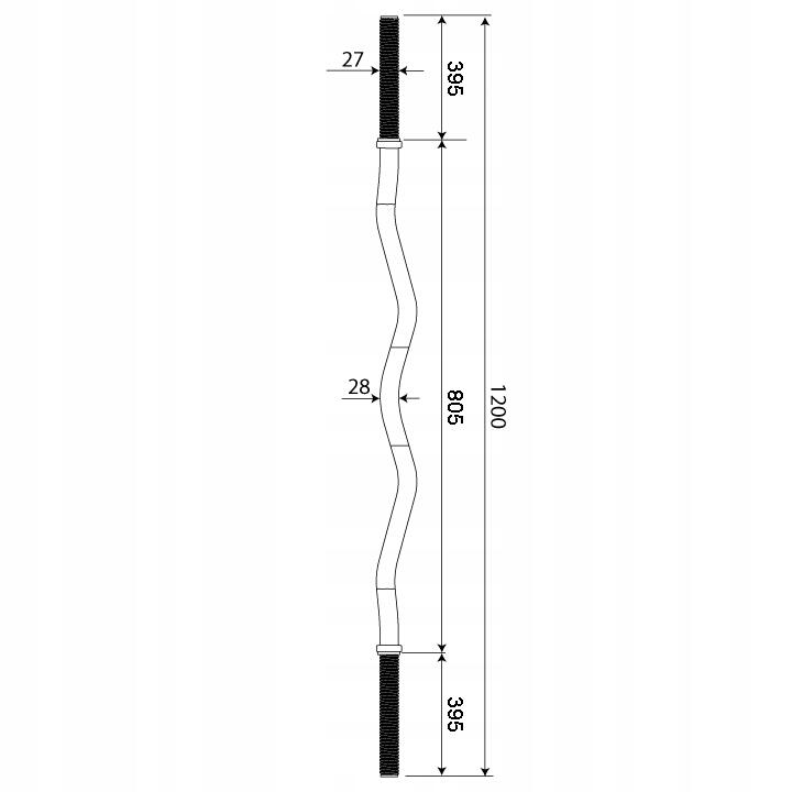 Barra Curl de Rosca 1,20m 2/4
