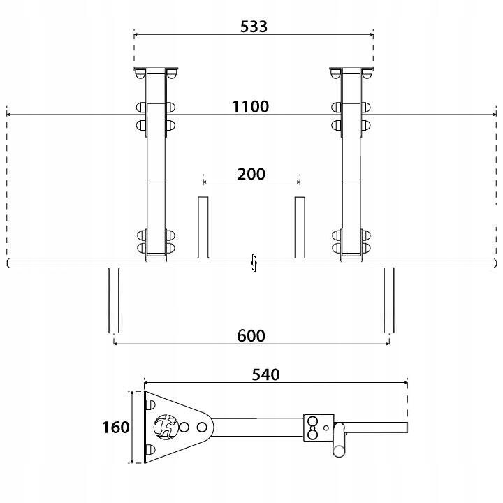Lat pulley met beenstuk voor muurbevestiging 2/7