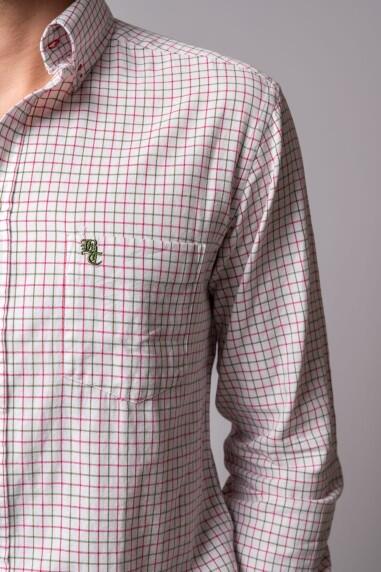 CAMISA CUADROS VERDE Y ROSA 2/5