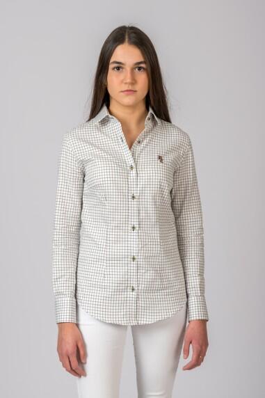 CAMISA CUADROS VERDE Y MARRÓN 3/5