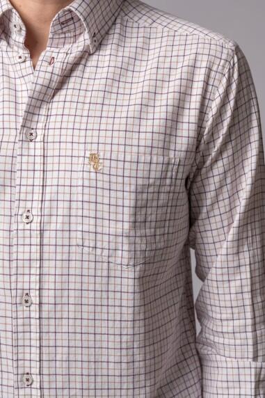 CAMISA CUADROS CAMEL Y MARRÓN 2/5