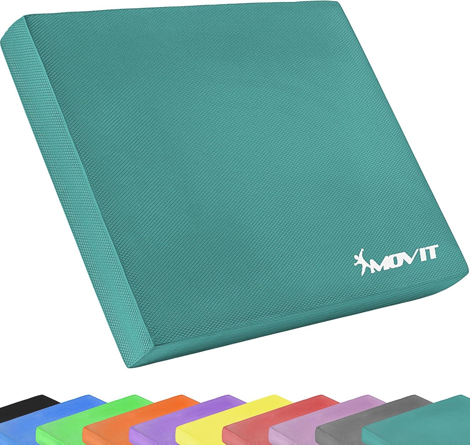Caramida suport umeri yoga echilibru, MOVIT® si banda de gimnastica, albastru pe