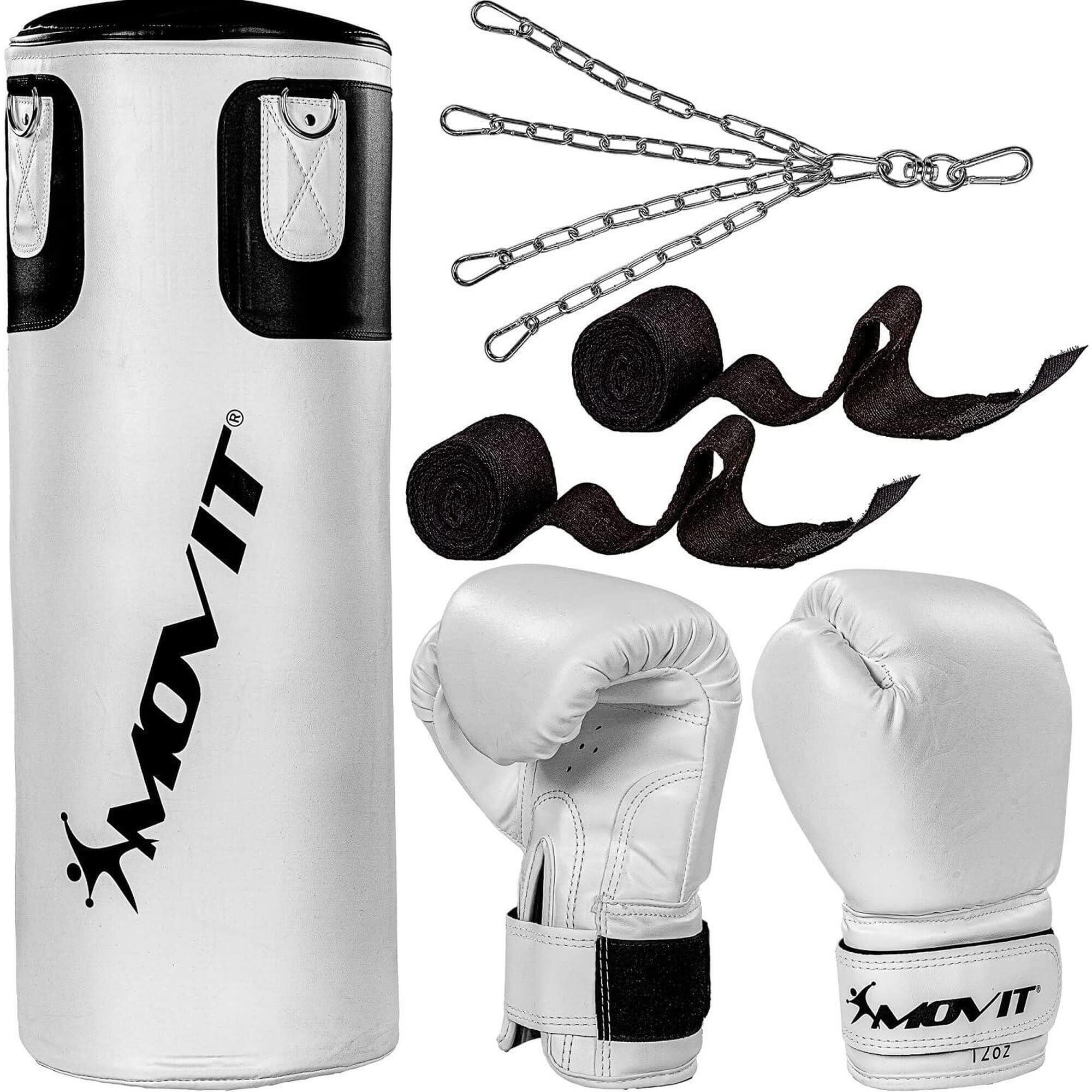 Movit - Set De Boxe Noir/blanc - Sac De Frappe - Blanc - Decathlon