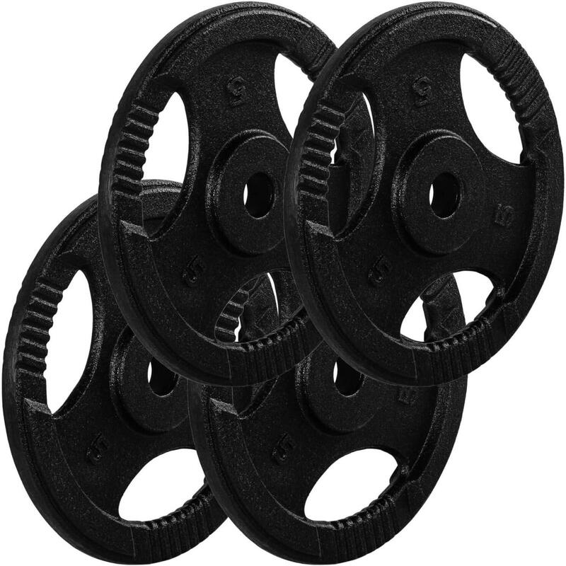 Set 4 x 5 Kg discuri cu prindere, MOVIT®, 20 kg, fonta