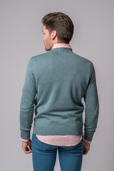 JERSEY CUELLO PICO AZUL DESLAVADO 5/5
