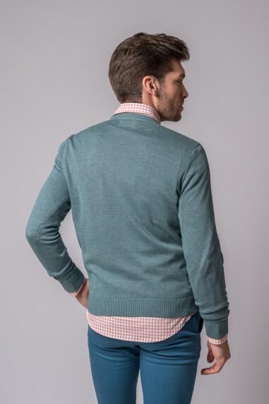 JERSEY CUELLO PICO AZUL DESLAVADO 4/5