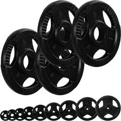 Disques de musculation 30/31 mm en fonte avec poignées 4x1kg