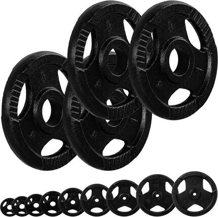 Disques de musculation 30/31 mm en fonte avec poignées 4x1kg