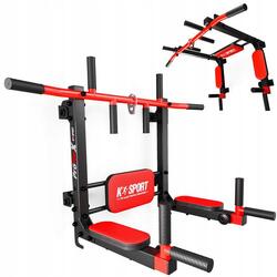 Barre de traction + barre de dips pour montage mural 2in1