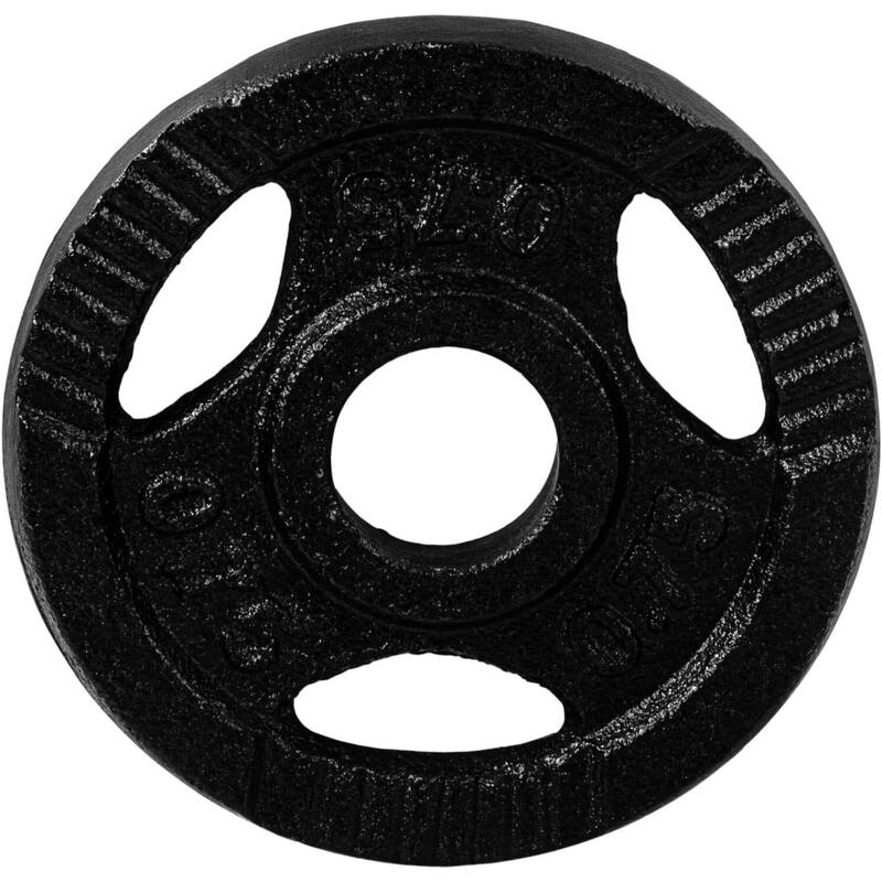 Set 4 x 0,75 Kg discuri cu prindere, MOVIT® 3 kg, fonta, negre