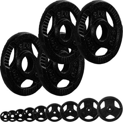 Hantelscheiben Set 30/31 mm Gusseisen Gripper 3 KG (4 x 0.75 KG)