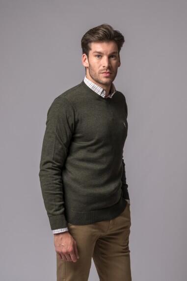 JERSEY CUELLO PICO VERDE KAKI 3/5