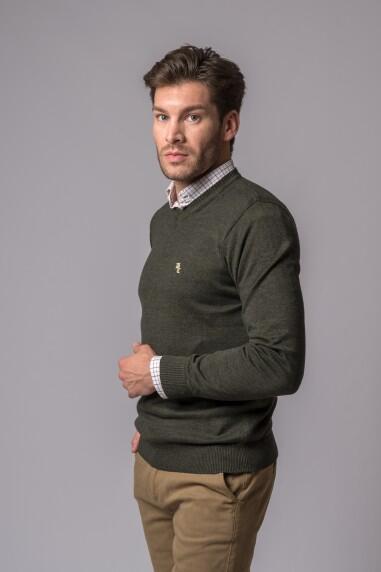 JERSEY CUELLO PICO VERDE KAKI 4/5
