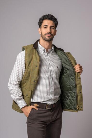 CHALECO TWEED FOREST GREEN 3/5