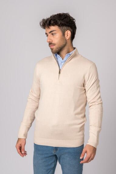 SUETER CUELLO CREMALLERA BEIGE 3/5
