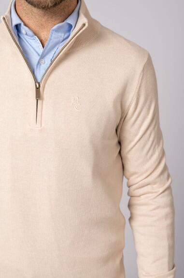 SUETER CUELLO CREMALLERA BEIGE 2/5