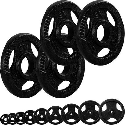 Hantelscheiben Set 30/31 mm Gusseisen Gripper 2 KG (4 x 0.5 KG)