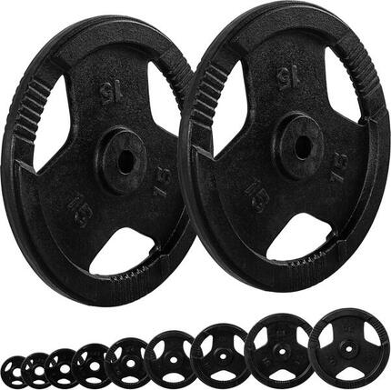 Hantelscheiben Set 30/31 mm Gusseisen Gripper 30 KG (2 x 15 KG)