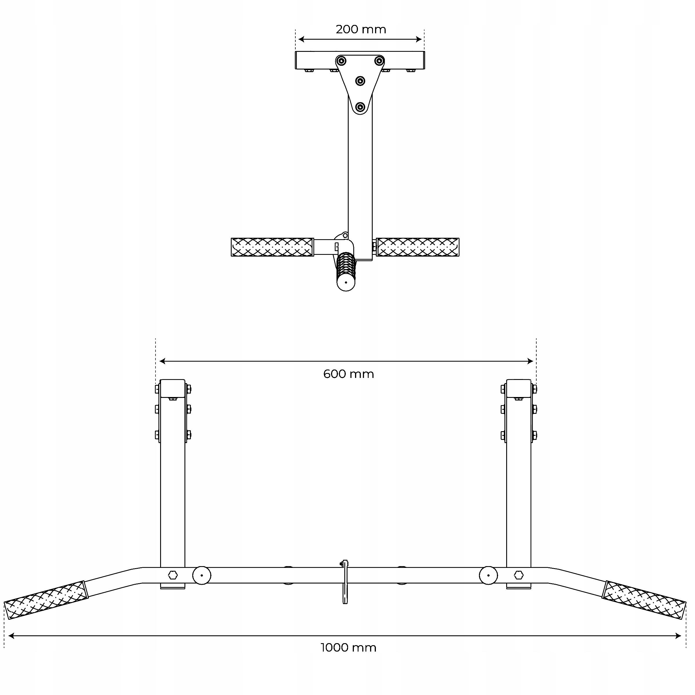 Barre de traction pour montage au plafond + support pour sac de frappe 5/5