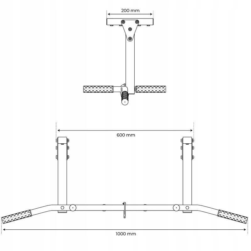 Bara tractiuni K-SPORT KSH003, Otel, 1100x370x250mm