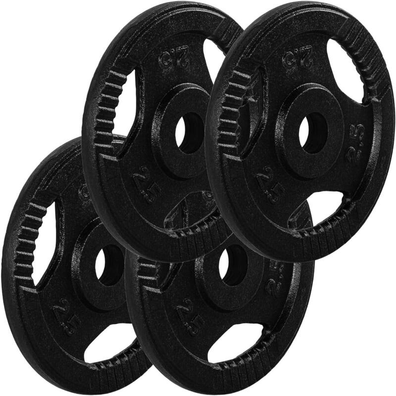 Set 4 x 2,5 Kg discuri cu prindere, MOVIT®, 10 kg, fonta