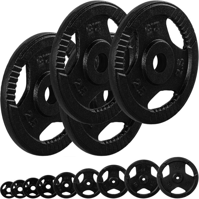 Set 4 x 2,5 Kg discuri cu prindere, MOVIT®, 10 kg, fonta
