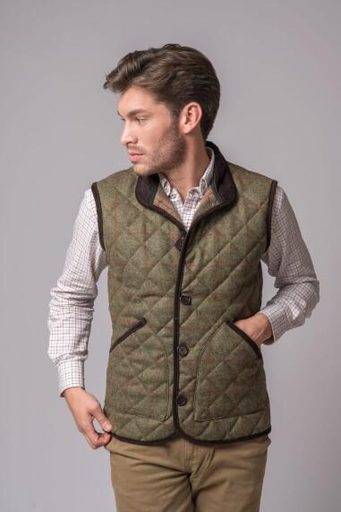 CHALECO TWEED VERDE 3/5