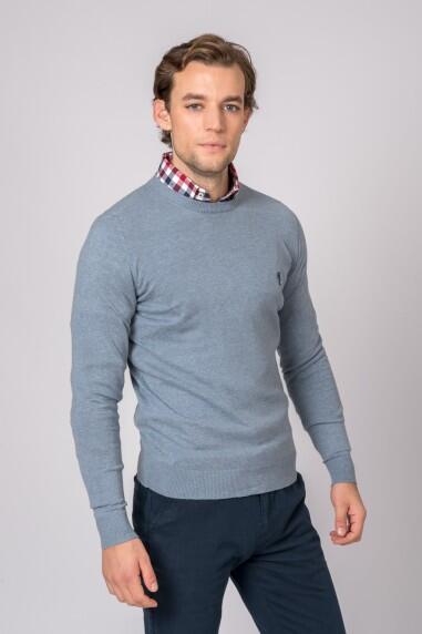 SUETER CUELLO REDONDO AZUL 2/5