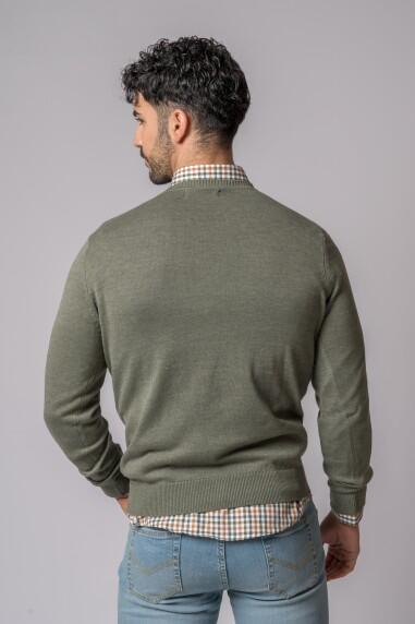JERSEY CUELLO PICO VERDE DESLAVADO 4/5