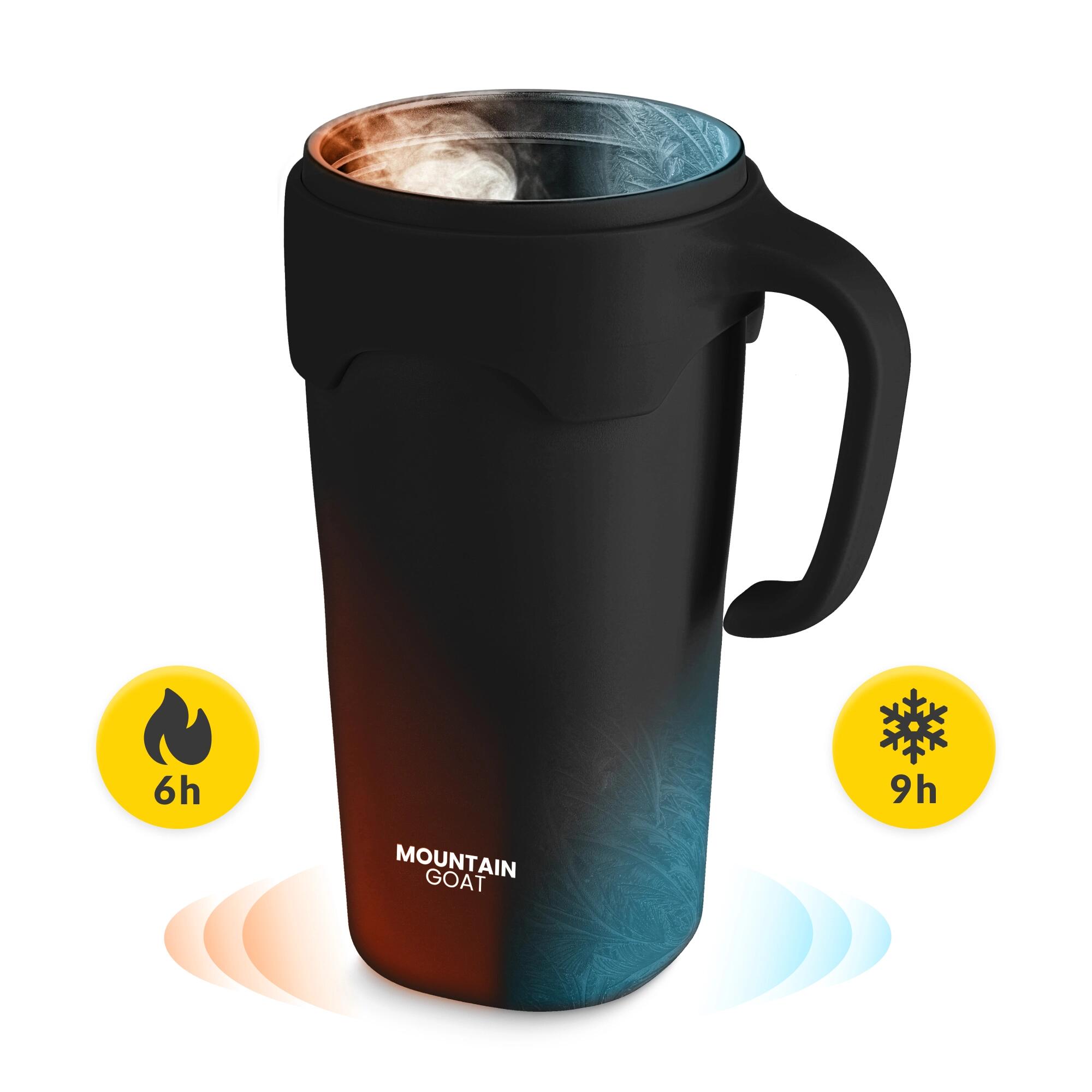 Thermobecher mit Strohhalm 650 ml Schwarz – Edelstahl 3/7
