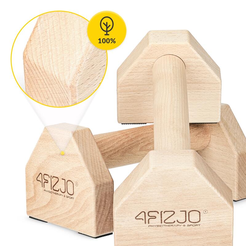 Mânere din lemn pentru flotări paralele 4FIZJO 25 cm