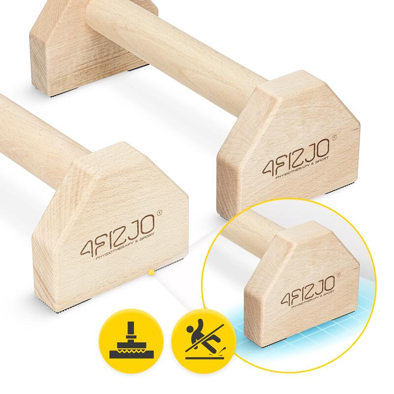 Mânere din lemn pentru flotări paralele 4FIZJO 30 cm