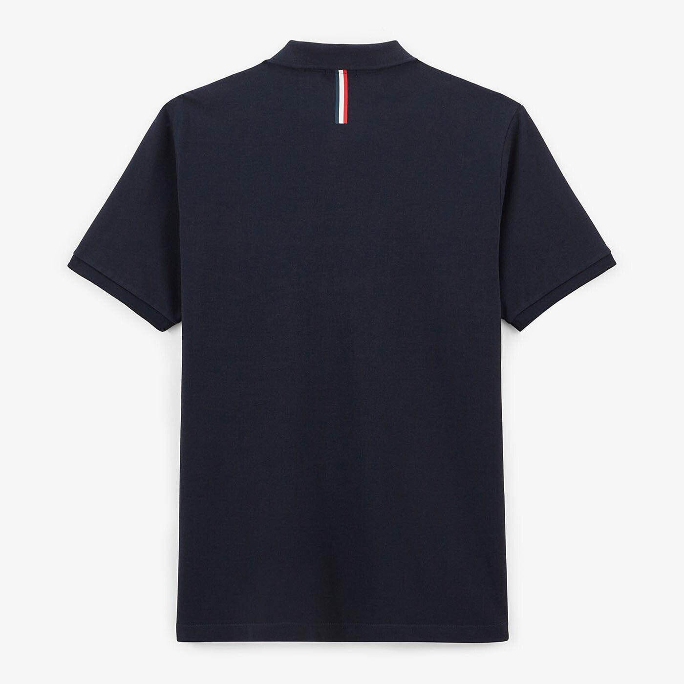Polo de manga corta de algodón piqué Lucas azul marino 3/6