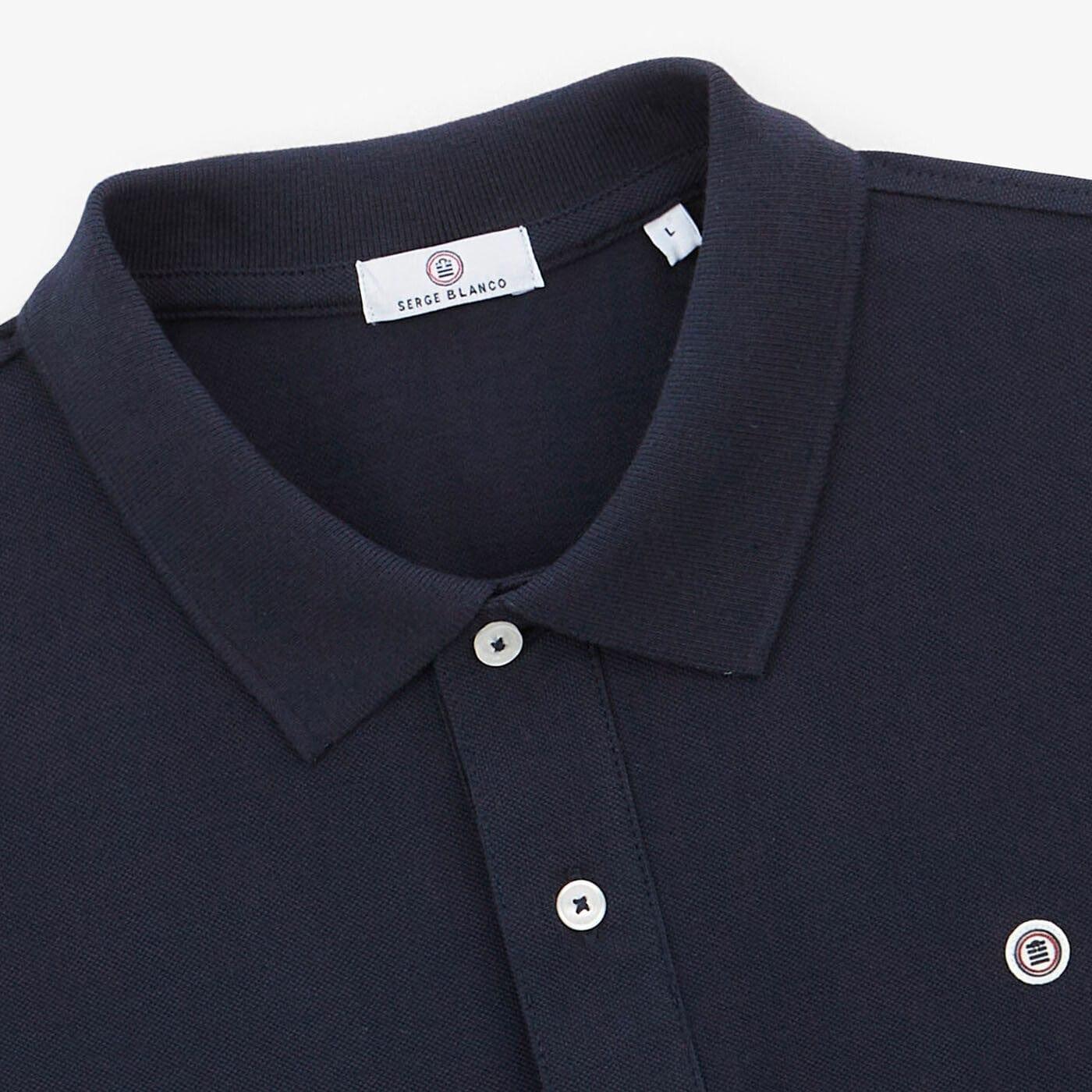 Polo de manga corta de algodón piqué Lucas azul marino 4/6