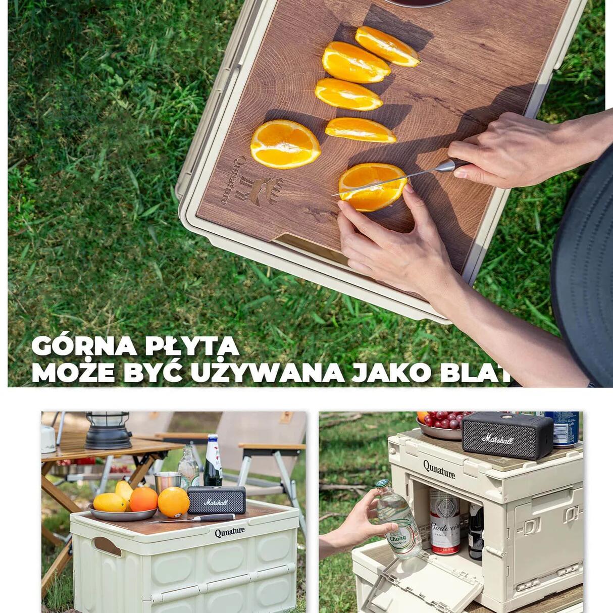 Składane pudło/stolik  kempingowy 60L z pokrwą - Qunature 053003 2/4
