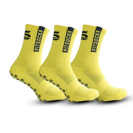 Combideal 3 paar Gripsokken Stripe - Wit