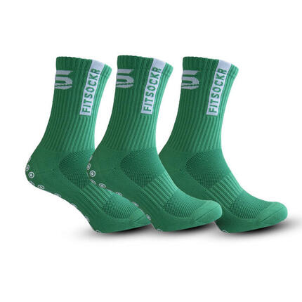 Combideal 3 paar Gripsokken Stripe - Wit