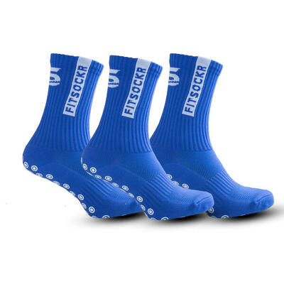 Combideal 3 paar fitsockr gripsokken - blauw