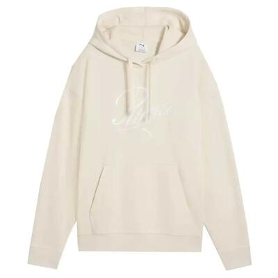 Puma ess script comfort hoodie dames crème