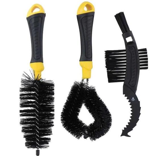 Dunlop 3-teiliges Fahrradbürsten-Set in Gelb und Schwarz