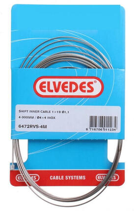 Linka wewnętrzna Elvedes stal nierdzewna 4 m 1,1 mm 1x19 nipel 4x4 mm