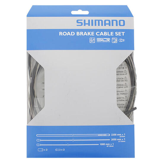 Set di cavi freno stradali in acciaio con guaina e terminali Shimano SUS/SLR