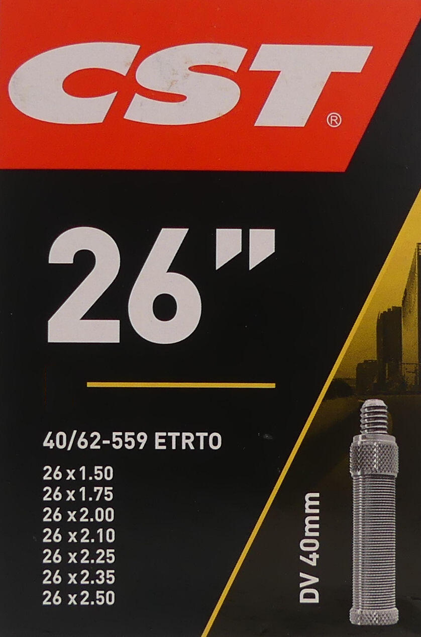 CST Camera d'aria CST 26 x 1 3/8 (ETRTO 32/47–559/597) valvola Dunlop 40 mm.