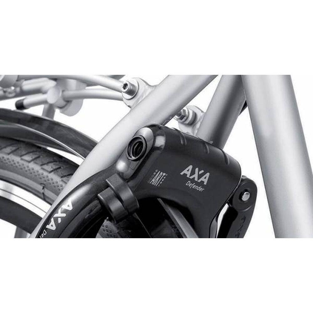 AXA Serratura A Telaio Defender – Livello Sicurezza 12, Apertura 51 Mm, ART 2 E Sold Secure Silver, Con Catena Compatibile, Chiave Non Staccabile, Nero